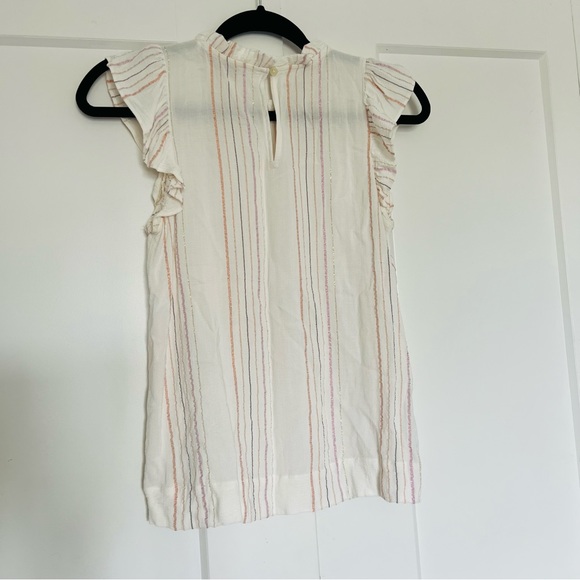 LOFT Shimmer Stripe Pintucked Flutter Tank Top Size Small - Picture 9 of 9